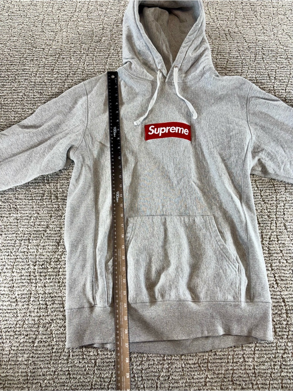 *Authentic* Supreme Box Logo Men’s Medium Hooded Sweatshirt in Heather‎ Grey - Picture 5 of 15